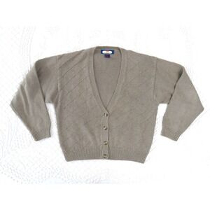 Vintage Princeton Club Boxy Crop Cardigan Womens Medium Preppy Academia 90s